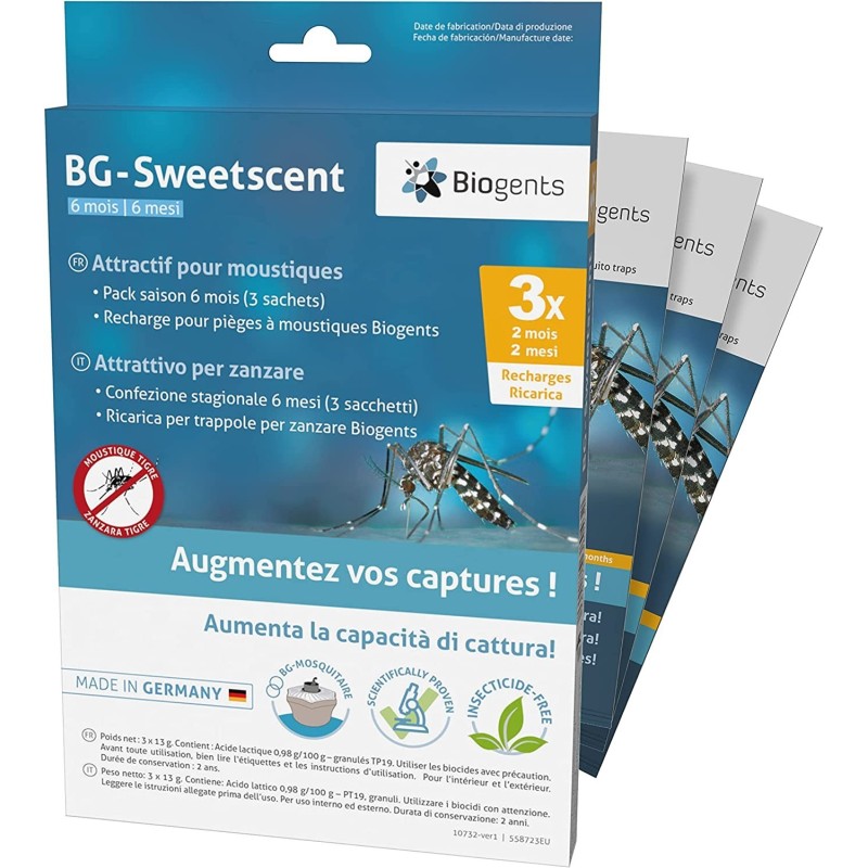 Acquista Biogents BG-Sweetscent Recharge Attracteurs pour pièges à moustiques Mosquitaire SET de 3 pièces con riferimento 86601362 della ditta Biogents